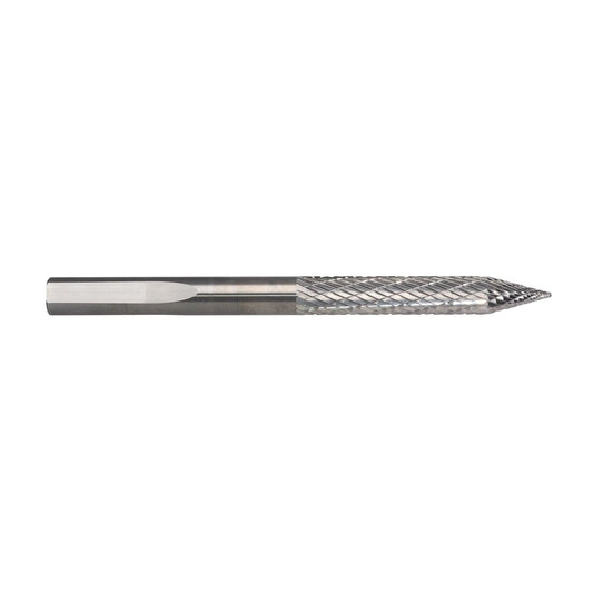 RADNOR™ STB-016T 5/16" X 2" Tri-Shank Tire Shape Double Cut Carbide Burr