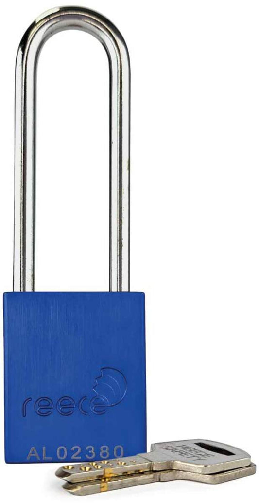 Reece Safety Blue Anodized Aluminum Padlock (Keyed Alike Sets)