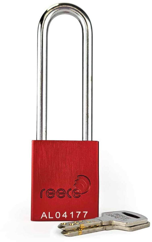Reece Safety Red Anodized Aluminum Padlock (Keyed Alike)