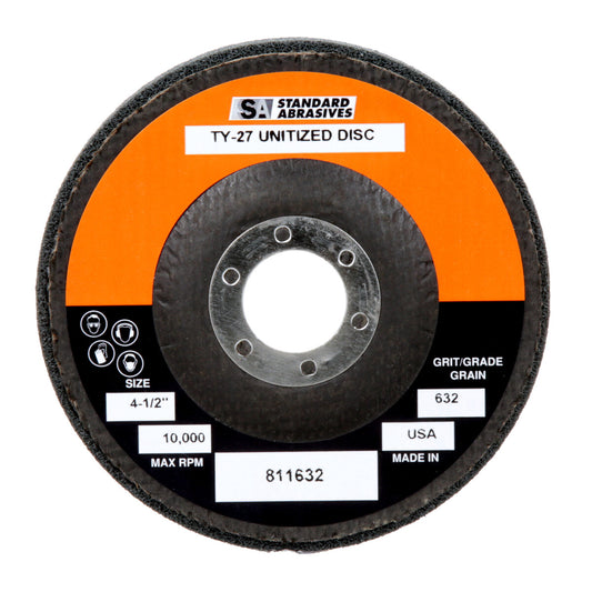 Standard Abrasives™ 4.5" X 0.5" X 0.875" Fine Grade Silicon Carbide Standard Abrasives™ Wheel