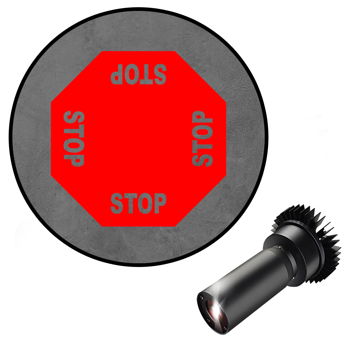 Visual Workplace Inc 25W Red 4-Way Stop Virtual Safety LED Projector ...