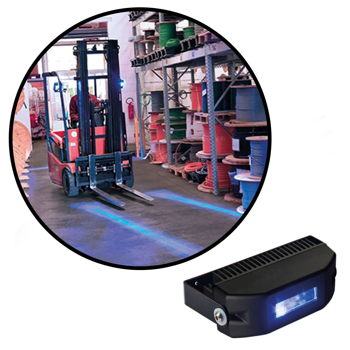 Visual Workplace Inc 20W Blue Single Line Safety LED Projector ...