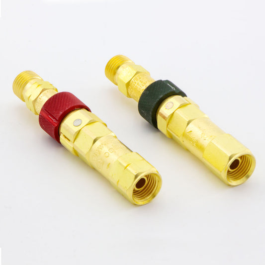 RADNOR™ Model QDB60, 9/16" - 18 UNF B Brass Fuel Gas/Oxygen Quick Connect Set