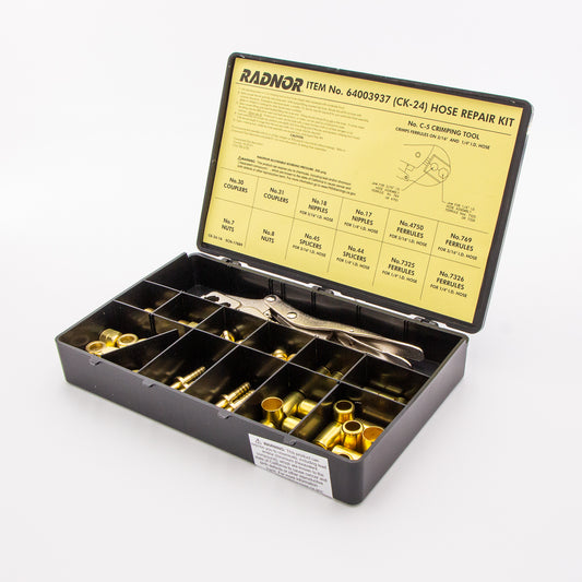 RADNOR™ Model CK-24, 3/16"/1/4" B ID Brass Fuel Gas/Oxygen Repair Kit