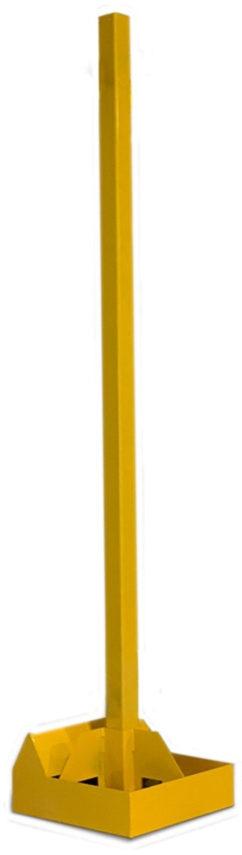 Rolltect™ 96" X 20" Safety Yellow Aluminum/Steel Mobile Mounting Post