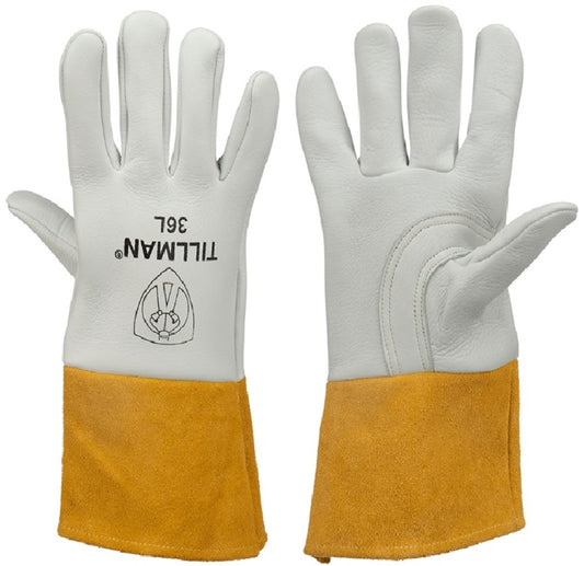 Tillman™ X-Large  Pearl Brown Elkskin/Cowhide Foam Lined MIG Welder Gloves