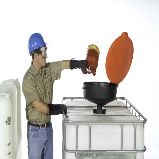 UltraTech 13 3/8" X 11" Burp-Free Ultra-Drum Funnel® Black Polyethylene