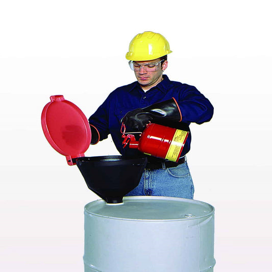 UltraTech 22" X 11 1/2" Burp-Free Ultra-Drum Funnel Black/Red Polyethylene