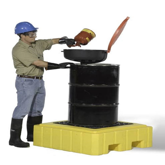 UltraTech 40" X 40" X 12" Ultra-Spill Pallets Plus Models P1 Yellow Polyethylene  With Drain