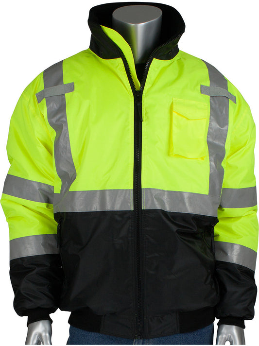 RADNOR™ 3X Hi-Viz Yellow RADNOR™ Polyester Bomber Jacket