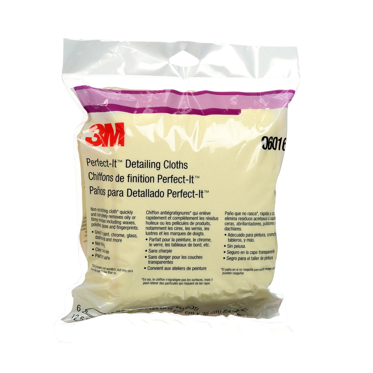 3M™ Perfect-It™ 12" X 14.1" Yellow Microfiber Detailing Cloth (6 Cloths Per Pack)