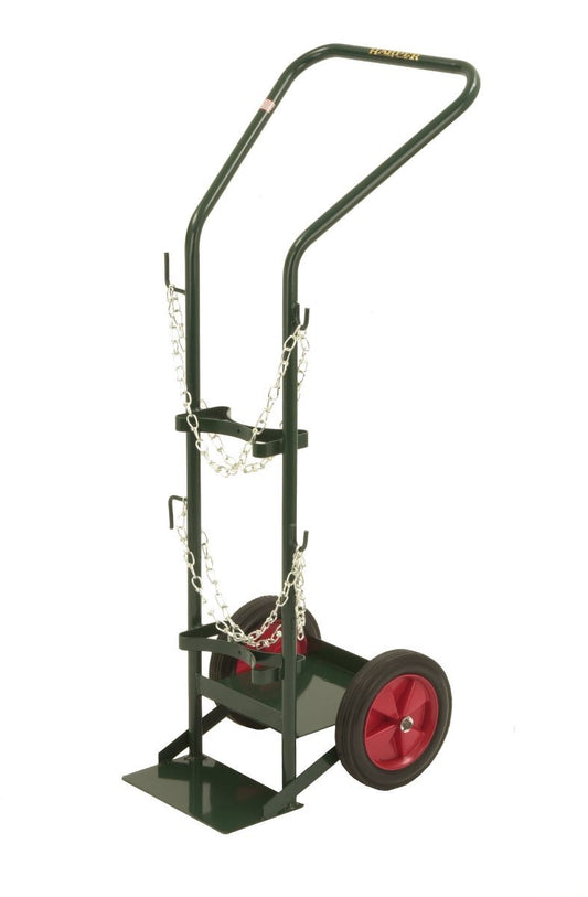 Harper™ Series 800 Front And Back Load Tandem Cylinder Truck With 10" X 1 3/4" Semi-Pneumatic Wheels, Continuous Handle, 8" X 12" And 11" X 11" Base Plate, Front And Back Load Tandem (For Medium To Large Cylinders)