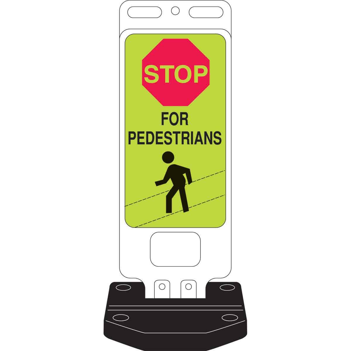 Brady® 40" X 14" X .090" Fluorescent Yellow And Green Reflective/Rigid Aluminum Safety Sign "STOP FOR PEDESTRIANS"