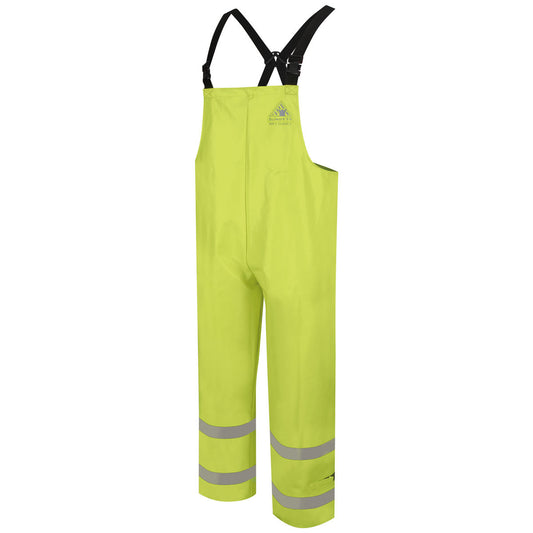 Bulwark® Large Hi-Viz Green/Yellow PVC/Modacrylic Knit/Cotton Flame Resistant/Water Repellent Overalls