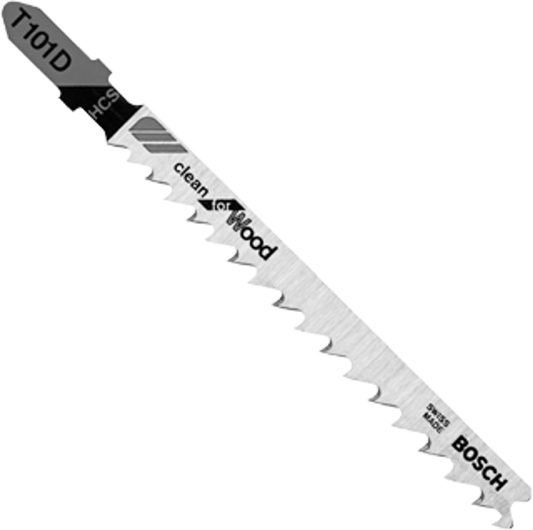 Bosch T101D100  4", 6TPI, HCS, T-Shank Jigsaw Blade (100/PK) (Per Pack)