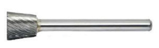 RADNOR™ SN-3SC 1/2" X 1/2" Inverted Cone Shape Single Cut Carbide Burr