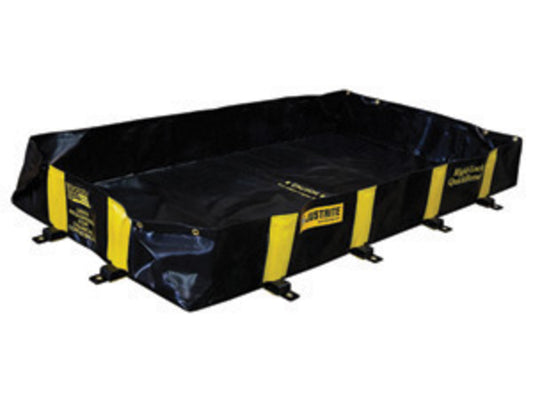 Justrite® 4' X 6' X 12" Rigid-Lock QuickBerm® Black PVC Coated Fabric Spill Berm