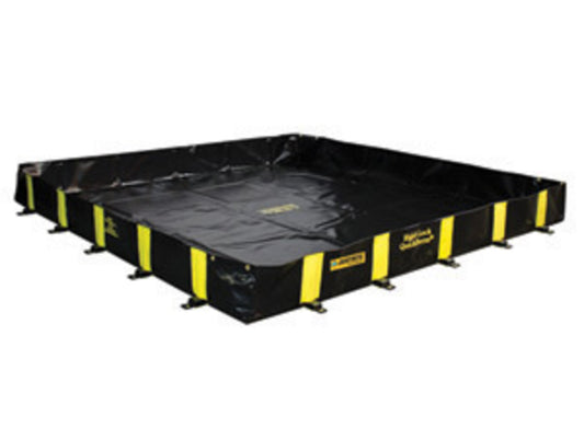 Justrite® 8' X 8' X 12" Rigid-Lock QuickBerm® Black PVC Coated Fabric Spill Berm
