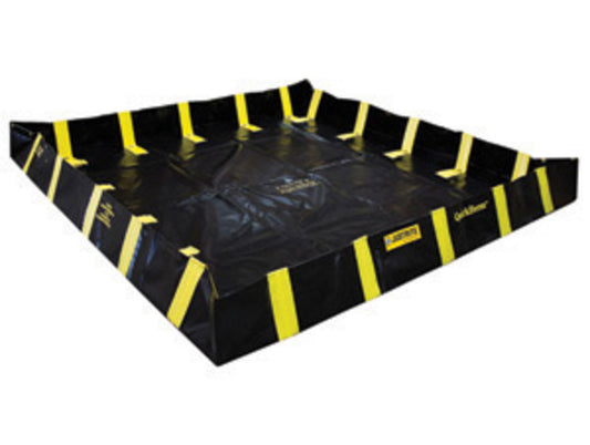 Justrite® 12' X 12' X 12" QuickBerm® Black PVC Coated Fabric Spill Berm
