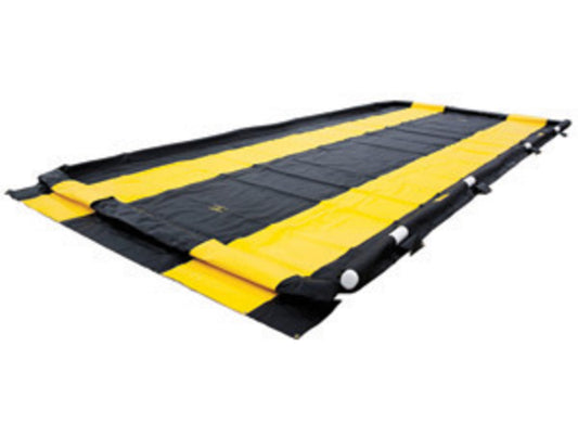 Justrite® 12' X 26' X 4" QuickBerm® Washdown Black PVC Coated Fabric Spill Berm