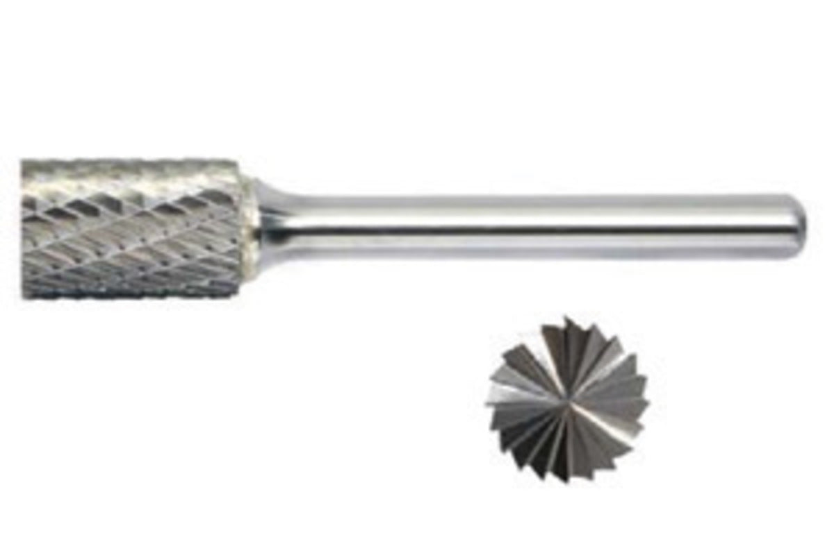RADNOR™ SB-16DC 3/4" X 3/4" Cylindrical (End Cut) Shape Double Cut Carbide Burr