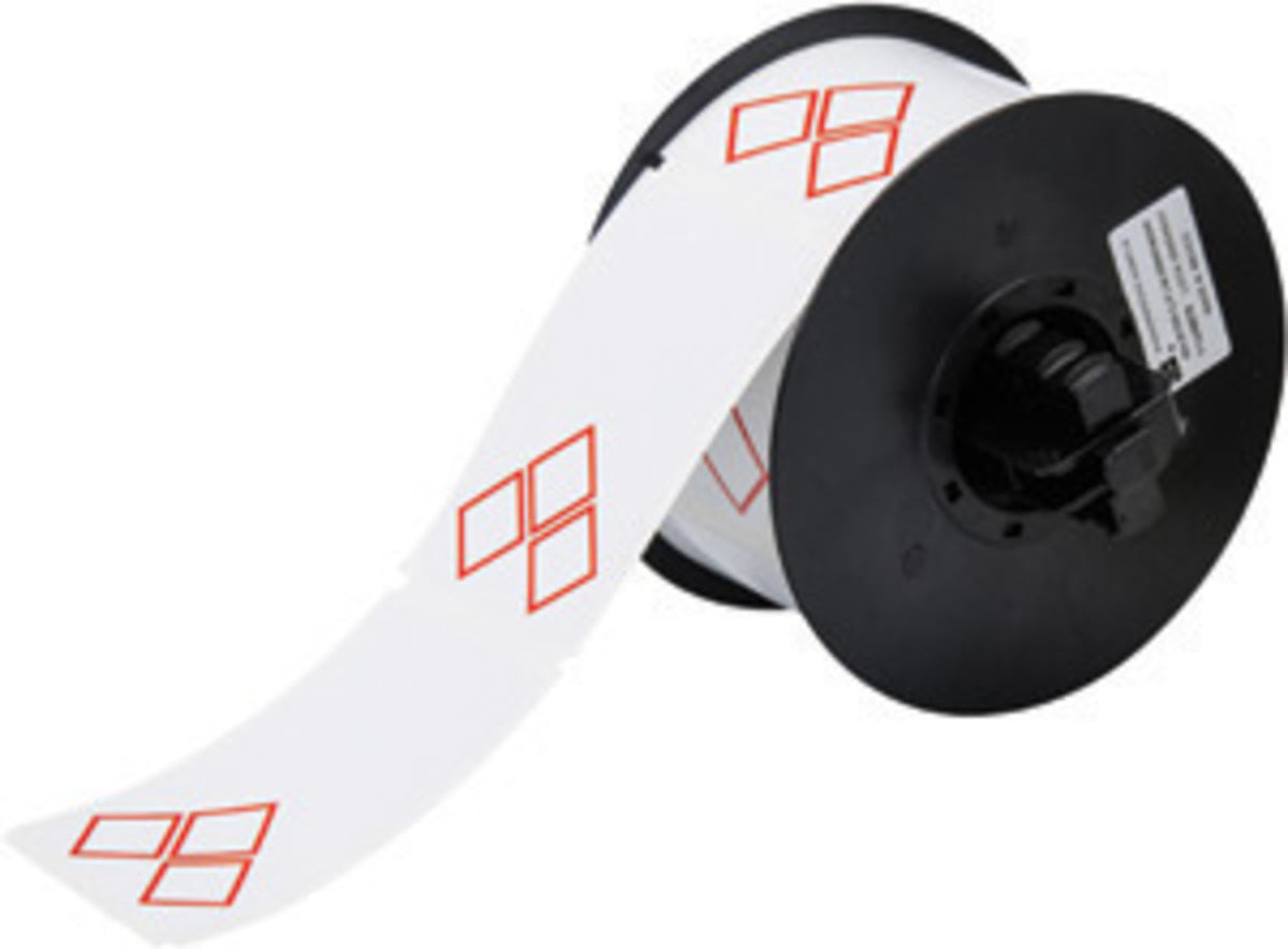 Brady® 2.17" X 3 7/20" Red/White B30 Series Permanent Acrylic Vinyl Label (340 Per Cartridge)