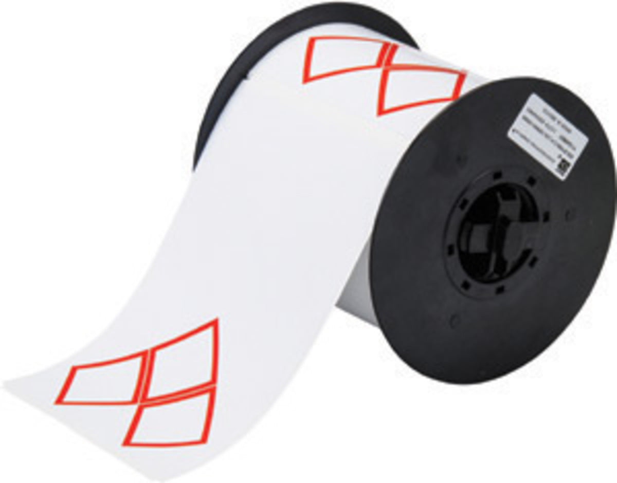 Brady® 4.13" X 6 1/10" Red/White B30 Series Permanent Acrylic Vinyl Label (200 Per Cartridge)