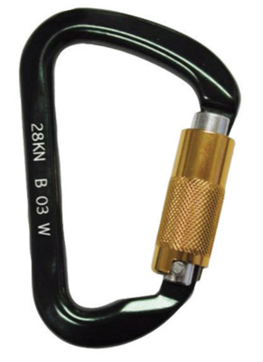 MSA Auto-Locking Black Aluminum Self-Locking Carabiner With 7/8" Gate Opening