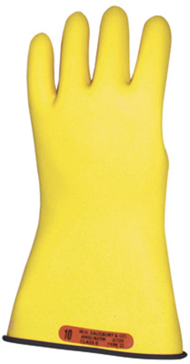 Salisbury by Honeywell Size 9.5 Yellow And Black Rubber Class 0 Linesmens Gloves