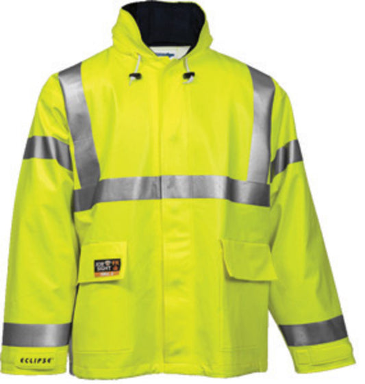 Tingley X-Large Hi-Viz Yellow 32" Eclipse™ 26 mil PVC And Nomex® Rain Coat