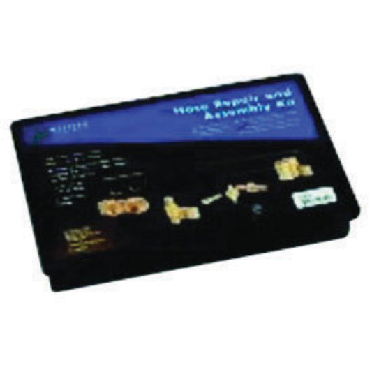 Western Brass Hose Repair Kit With "A" 3/8" - 24 X "B" 9/16" - 18 C-1 Hammer-Strike Crimp Tool (For 3/16", 1/4" ID Hose)