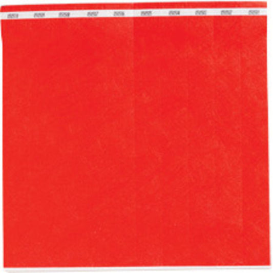 Brady® 1" Red Tyvek® Wristband (500 Per Box)