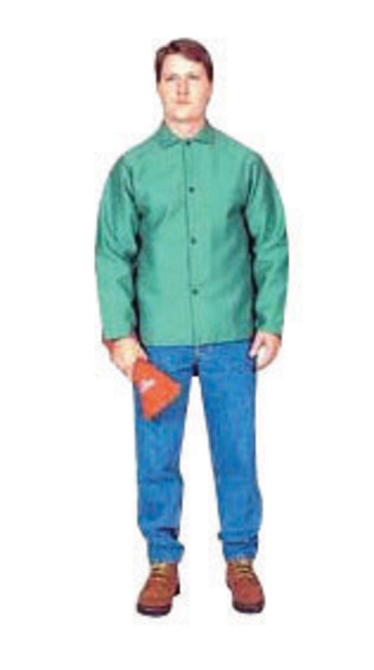 Stanco Safety Products™ 2X Green Cotton Flame Resistant Jacket Coat With Snap Closure