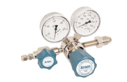 Airgas® Model N245A540 Brass High Purity Two Stage Pressure Regulator With 1/4" FNPT Connection And Non-Lubricated Check Valve