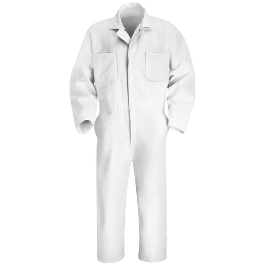 Red Kap® 54"/Regular White 7.25 Ounce Coveralls With Zipper Closure