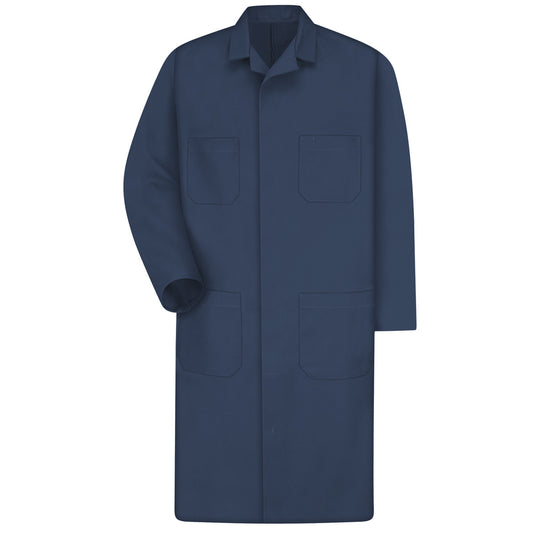 Red Kap® 46"/Regular Navy Shop Coat With Gripper Closure