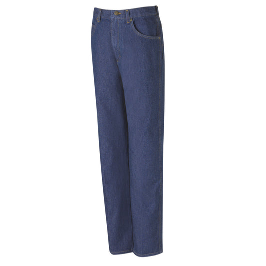 Red Kap® 52" X 30" Blue 13.75 Ounce Cotton Jeans With Zipper Closure