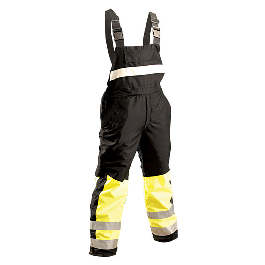 OccuNomix Large Hi-Viz Yellow and Black SP Workwear Polyester Oxford Bib Pants