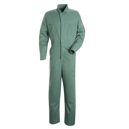 Bulwark® 3X Regular Green EXCEL FR® Twill Cotton Flame Resistant Coveralls With Gripper Front Closure