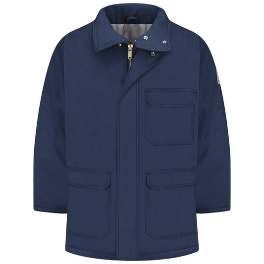 Bulwark® 2X Regular Navy Blue Westex Ultrasoft® Twill/Cotton/Nylon Flame Resistant Parka With Cotton Lining Zipper Front Closure