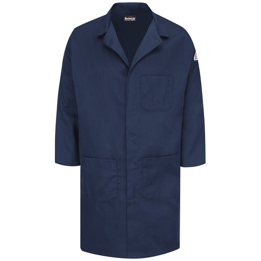 Bulwark® 2X Regular Navy Blue Cotton/Nylon Flame Resistant Lab Coat With Snap Front Closure