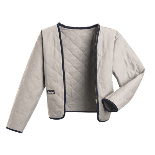 Bulwark® Large Regular Gray Quilted Modacrylic® Fiberfill Flame Resistant Liner With Zipper Front Closure