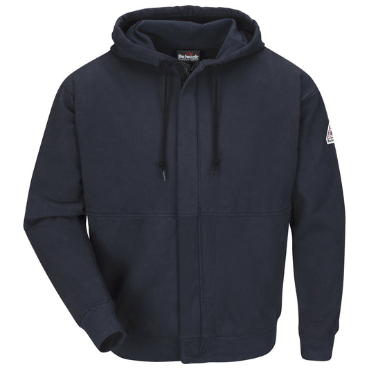 Bulwark® X-Large Regular Navy Blue Cotton/Spandex Brushed Fleece Flame Resistant Sweatshirt With Zipper Front Closure