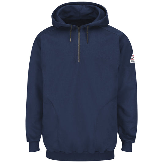 Bulwark® X-Large Regular Navy Blue Cotton/Spandex Brushed Fleece Flame Resistant Sweatshirt
