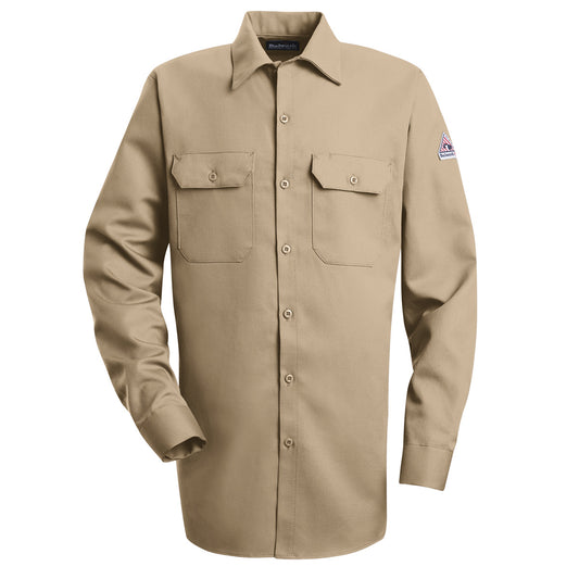 Bulwark® 2X Regular Khaki Westex Ultrasoft®/Cotton/Nylon Flame Resistant Work Shirt With Button Front Closure