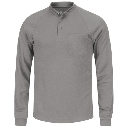 Bulwark® Medium Regular Gray Swiss Pique/Modacrylic/Lyocell/Aramid Flame Resistant Polo With Button Front Closure