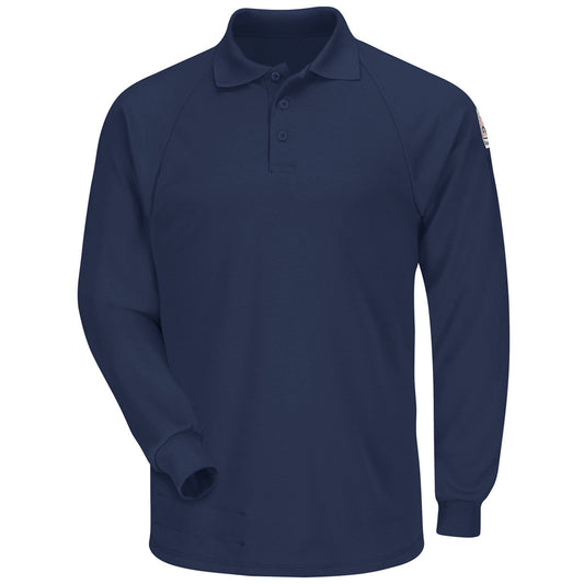 Bulwark® 2X Regular Navy Blue Swiss Pique/Modacrylic/Lyocell/Aramid Flame Resistant Long Sleeve Henley With Button Front Closure