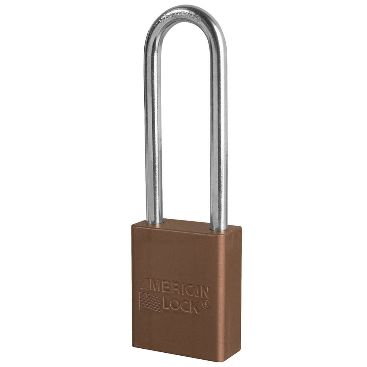 American Lock® Brown Anodized Aluminum 5 Pin Tumbler Safety Padlock Boron Alloy Shackle