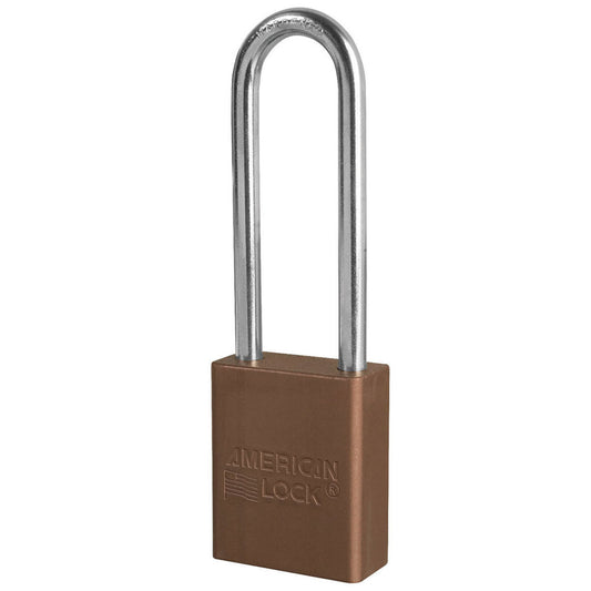 American Lock® Brown Anodized Aluminum 5 Pin Tumbler Safety Padlock Boron Alloy Shackle