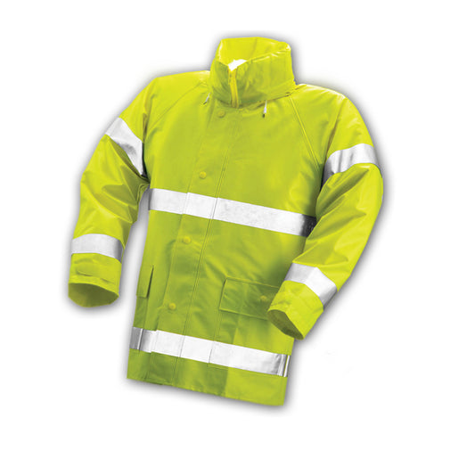 Tingley Small Hi-Viz Green/Yellow 29" Comfort-Brite® 14 mil PVC And Polyester Rain Coat